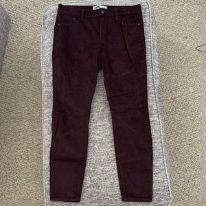 Maroon corduroy skinny pants